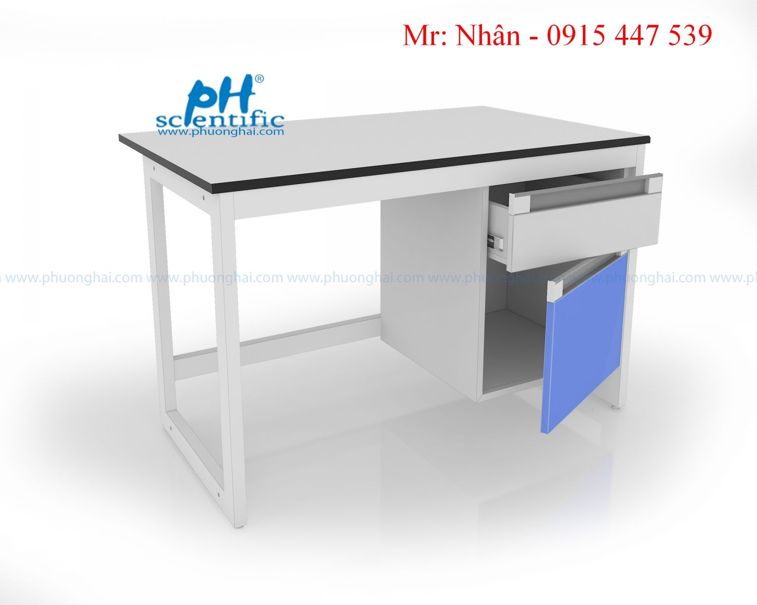 Bàn thí nghiệm áp tường chống hóa chất cao cấp